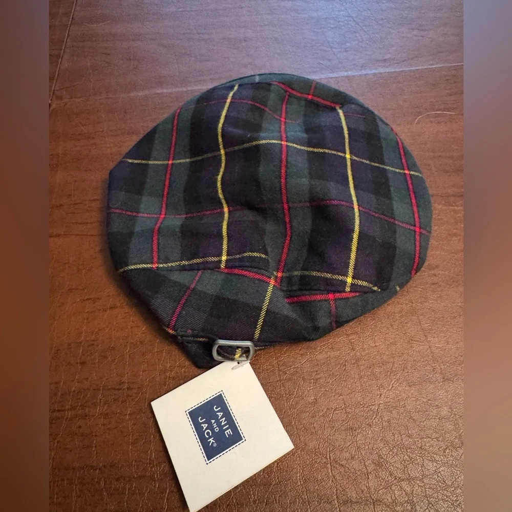 NWT Janie and Jack Boys Evergreen Plaid Newsboy Cap Hat Holiday Classic‎ Preppy